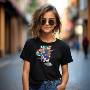 Tricou Basketabll Urban PLay Tricou Negru - Copii | Dama | Barbat - Img 4