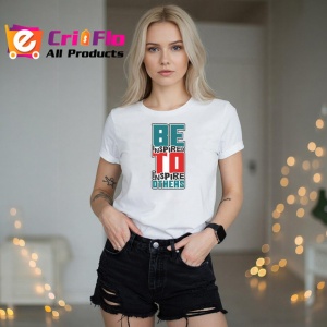 Tricou Be Inspired To Inspire Others Fundal Gri, din bumbac 100% , tricou alb pentru Copii | Dama | Barbat - Img 7