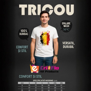 Tricou Belgium Steag Splash Art, Copii | Dama | Barbat - Img 6