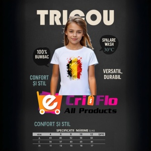 Tricou Belgium Steag Splash Art, Copii | Dama | Barbat - Img 9