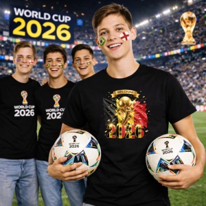 Tricou Belgium World Cup 2026 Fifa V2, din bumbac 100%, tricou negru, Copii | Dama | Barbat - Img 7
