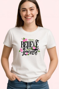 Tricou Believe In Magic Unicorn Fundal Gri, din bumbac 100% , tricou alb pentru Copii | Dama | Barbat - Img 3