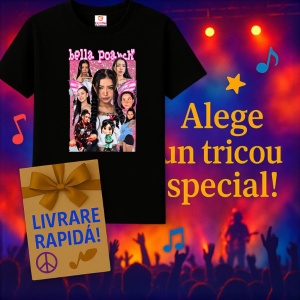 Tricou Bella Poarch - Grouped Portrait, muzica Rap, Dama | Barbat | Copii, Culoare Negru - Img 7
