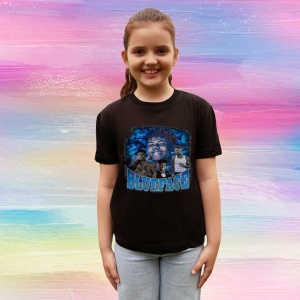 Tricou Blueface - White Duo, muzica Pop / R&B / Reggae, Dama | Barbat | Copii, Culoare Negru - Img 4