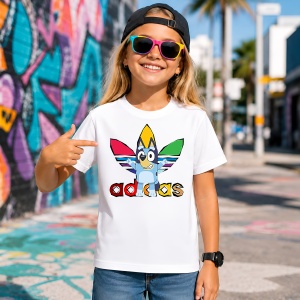 Tricou Bluey Catelusul Albastru Logo Colorat Urban Kids Design, din bumbac 100% Copii | Dama | Barbat - Img 4