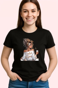Tricou Boss girl created with a purpose, boss girl creata cu un scop, Copii | Dama | Barbat , tricou negru - Img 3