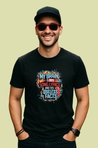 Tricou Brain Is 90 Percent Song Lyrics, Copii | Dama | Barbat, culoare negru - Img 2