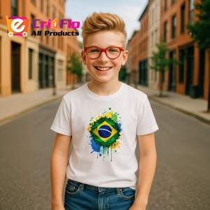 Tricou Brazil Steag Splash Art, Copii | Dama | Barbat - Img 7