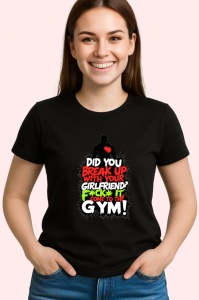 Tricou Breakup Come To The Gym Baiat Silueta, Copii | Dama | Barbat, culoare negru - Img 3
