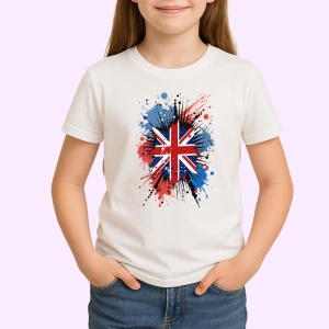 Tricou Britain Steag Splash Art, Copii | Dama | Barbat - Img 3