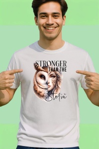 Tricou Bufnita si femeie inteleapta mesaj motivational stronger than the storm Copii | Dama | Barbat Barbat - Img 2