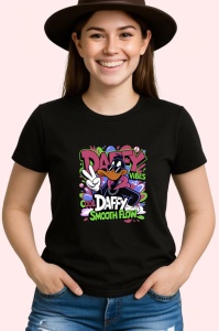 Tricou Bugs Bunny chill vibes cu hoodie și sneakers Copii | Dama | Barbat, negru - Img 2