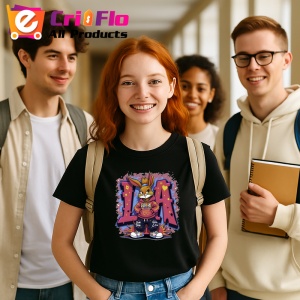 Tricou Bugs Bunny in hanorac mov pe fundal splash rosu-albastru Copii | Dama | Barbat, negru - Img 11