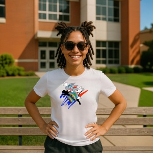 Tricou Bugs Bunny Jump Panter Tricou Alb - Copii | Dama | Barbat - Img 3