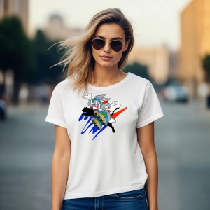 Tricou Bugs Bunny Jump Panter Tricou Alb - Copii | Dama | Barbat - Img 8