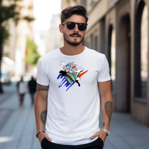 Tricou Bugs Bunny Jump Panter Tricou Alb - Copii | Dama | Barbat - Img 9