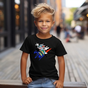 Tricou Bugs Bunny Jump Panter Tricou Negru - Copii | Dama | Barbat - Img 2