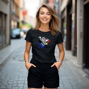 Tricou Bugs Bunny Jump Panter Tricou Negru - Copii | Dama | Barbat
