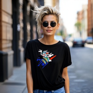 Tricou Bugs Bunny Jump Panter Tricou Negru - Copii | Dama | Barbat - Img 8