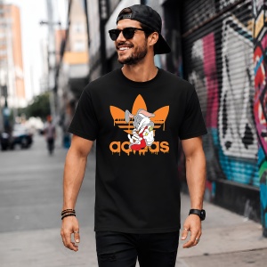 Tricou Bugs Bunny Mancand Morcov Logo Portocaliu Urban Design, din bumbac 100%, tricou negru, Copii | Dama | Barbat - Img 5