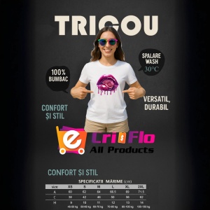 Tricou Buze femeie cu efect metalic si trandafir roz, Lip gloss, Copii | Dama, culoare negru - Img 19