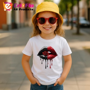 Tricou Buze rosu intens cu trandafir si auriu lichid, Lip gloss, Copii | Dama - Img 16