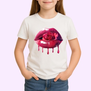 Tricou Buze roz cu trandafir si miere lichida, Lip gloss, Copii | Dama - Img 2