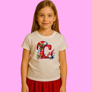 Tricou C Litere Craciun Cu Spiridus Si Caciula Mos, din bumbac 100% Copii | Dama | Barbat - Img 2