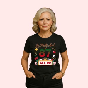 Tricou cadou aniversare 87 ani, Dama, Culoare Negru