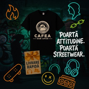 Tricou Cafea sub apus Negru, Copii | Dama | Barbat - Img 3