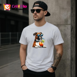 Tricou caine boxer ochelari cocktail cu lime si umbrela, Copii | Dama | Barbat - Img 4