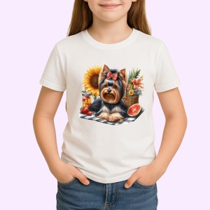 Tricou caine yorkshire fundita pepene floarea soarelui, Copii | Dama | Barbat - Img 3