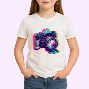 Tricou Camera foto moderna in stil graffiti neon Copii | Dama | Barbat - Img 4