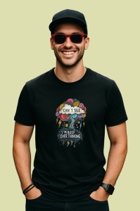 Tricou Cant Talk Busy Overthinking, Copii | Dama | Barbat, culoare negru - Img 2