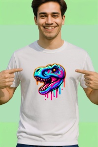 Tricou Cap de dinozaur colorat in stil comic Copii | Dama | Barbat - Img 2