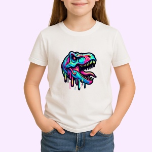 Tricou Cap de dinozaur stil graffiti fundal alb Copii | Dama | Barbat - Img 4