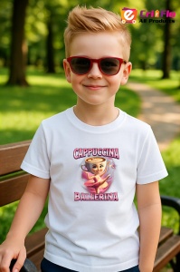 Tricou Cappuccina Ballerina Pink ** Tralalero Tralala Copii | Dama | Barbat