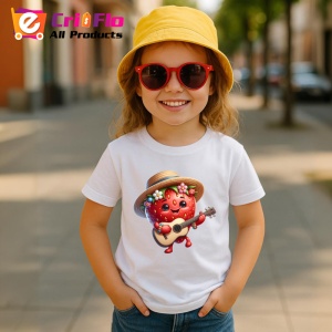 Tricou Capsuna amuzanta de vara cantaret, Fructe, Copii | Dama - Img 4