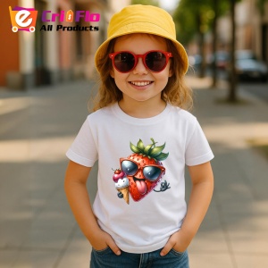 Tricou Capsuna amuzanta de vara cu inghetata, Fructe, Copii | Dama - Img 4