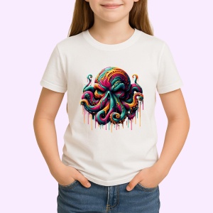 Tricou Caracatita stil graffiti cu tentacule dinamice Copii | Dama | Barbat