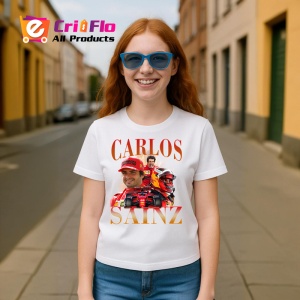 Tricou Carlos Sainz Colaj Rosu Portocaliu Formula 1, Copii | Dama | Barbat - Img 7