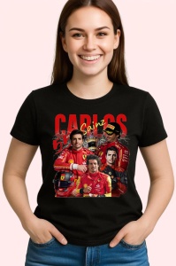 Tricou Carlos Sainz Formula 1 Imagine Dinamica Echipa Ferrari, Copii | Dama | Barbat