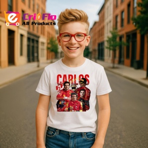 Tricou Carlos Sainz Formula 1 Imagine Dinamica Echipa Ferrari, Copii | Dama | Barbat - Img 7