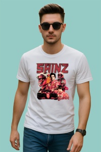 Tricou Carlos Sainz Poster Desen Formula 1 Masina Rosie, Copii | Dama | Barbat - Img 2