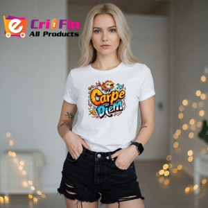 Tricou Carpe Diem Design Colorat Peste Amuzant, din bumbac 100% , tricou alb pentru Copii | Dama | Barbat - Img 7