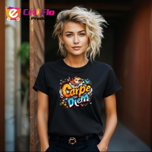 Tricou Carpe Diem Design Colorat Peste Amuzant, din bumbac 100%, tricou negru Copii | Dama | Barbat - Img 8