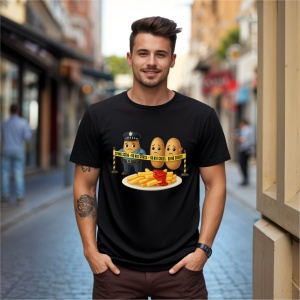 Tricou Cartofi prajiti crima Negru, Copii | Dama | Barbat - Img 9
