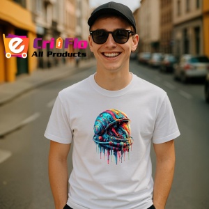 Tricou Casca astronaut arta dripping univers colorat Copii | Dama | Barbat - Img 5