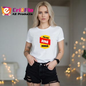 Tricou Cea Mai Buna Bunica, din bumbac 100%, tricou alb, Dama | Barbat - Img 3