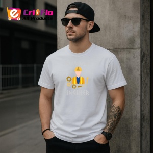 Tricou Cel Mai Bun Inginer, din bumbac 100%, tricou alb, Dama | Barbat - Img 3